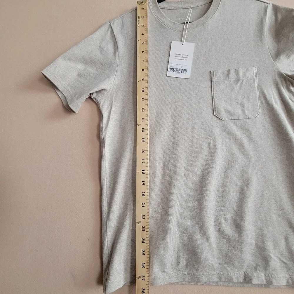 Everlane The Premium-Weight Pocket Tee Uniform Heather Oatmeal Size S - Picture 8 of 11